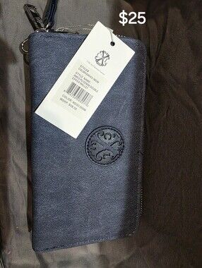 Christian Lacroix Ames PU Denim Double Zipper Wallet